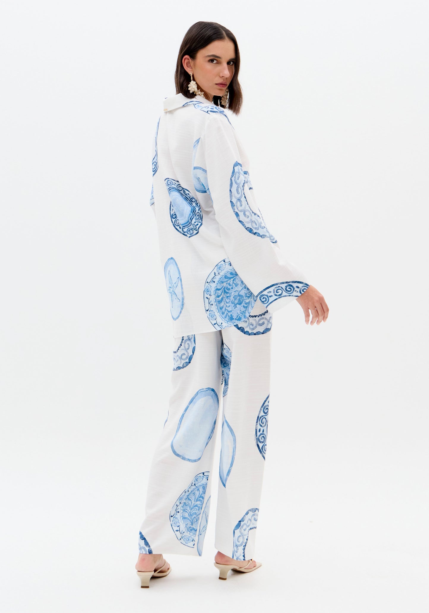 Camisa Estampado Azul Círculos - Lança Perfume