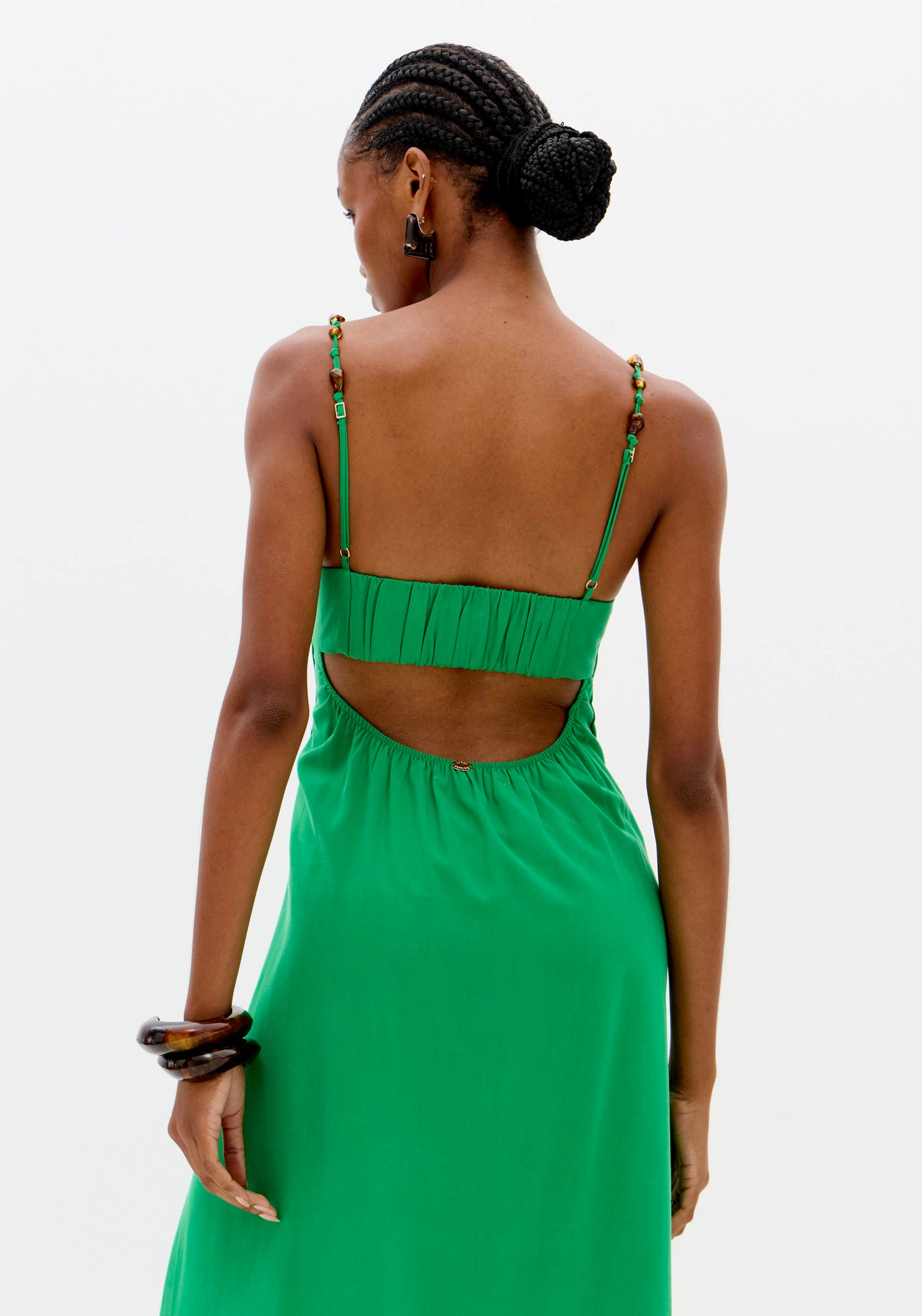 Vestido Maxi Verde Alças Finas - Lança Perfume