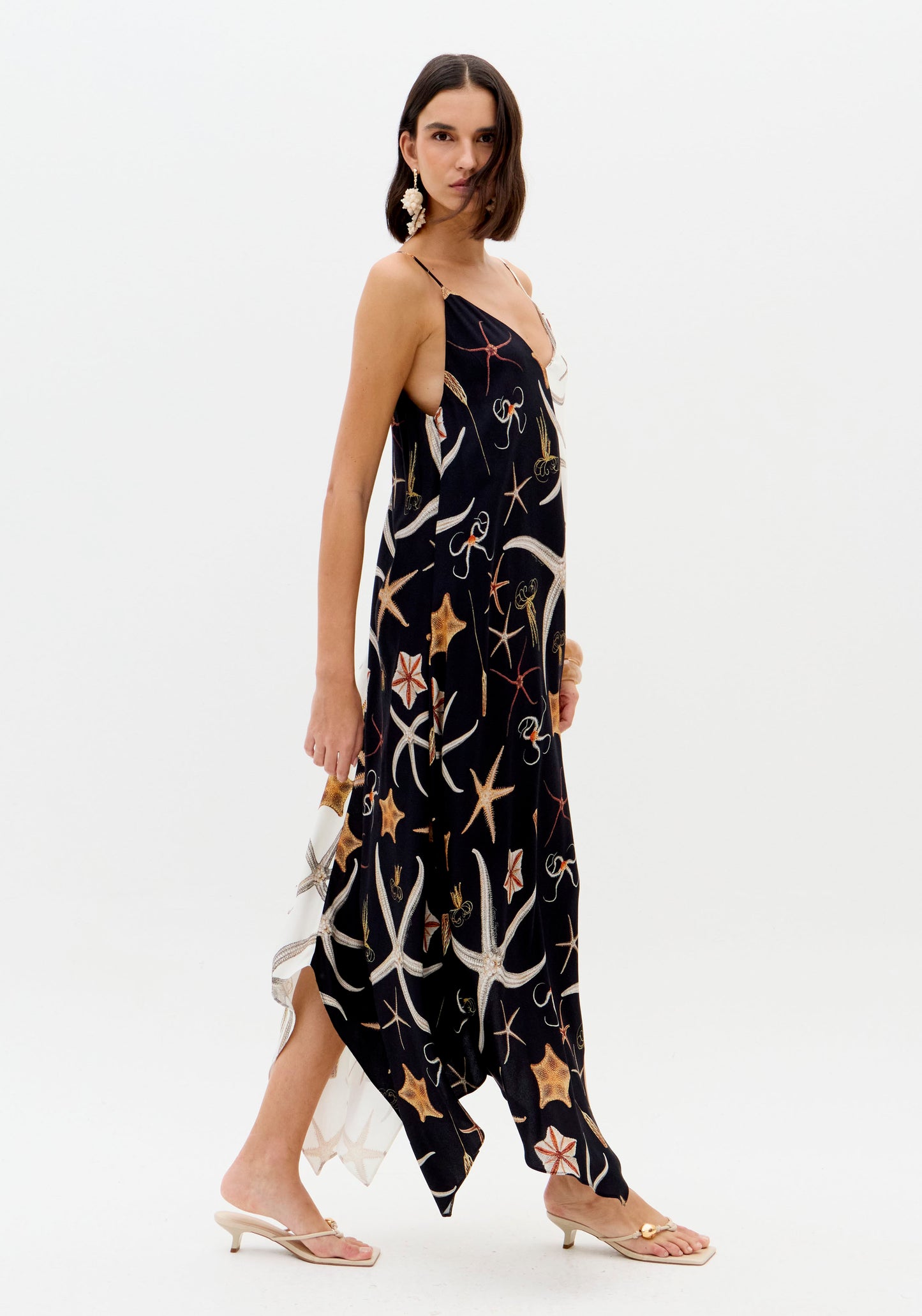 Vestido Midi Estampado Estrelas Bicolor - Lança Perfume