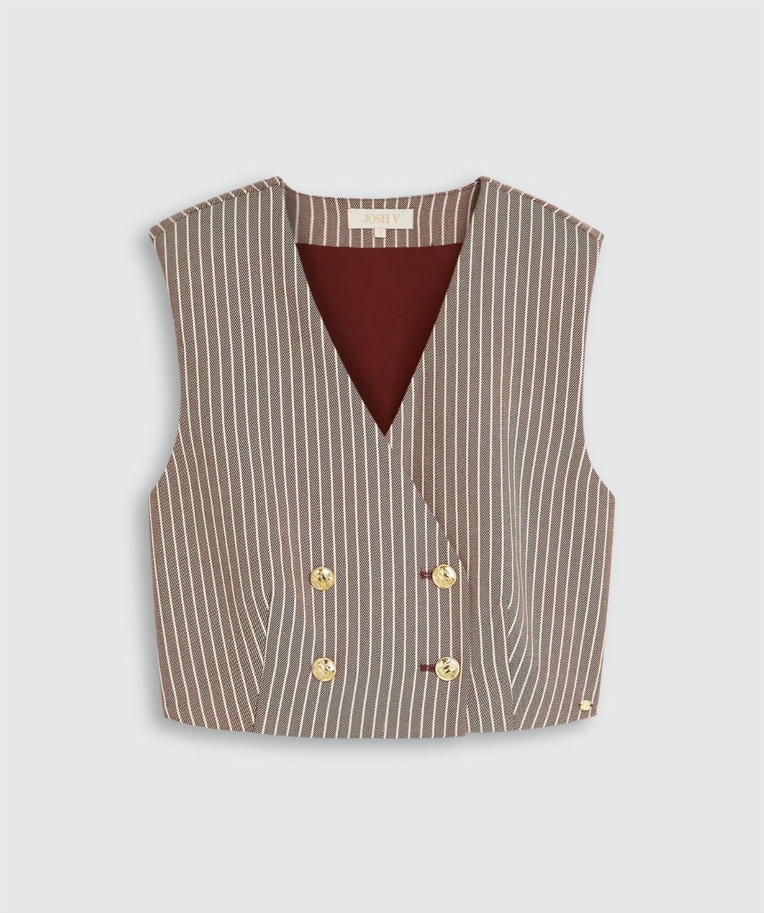 Jorja gilet Burgundy stripe - Josh V