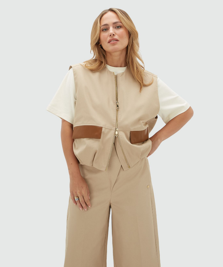 Pacey waistcoat oversized Beige - Josh V