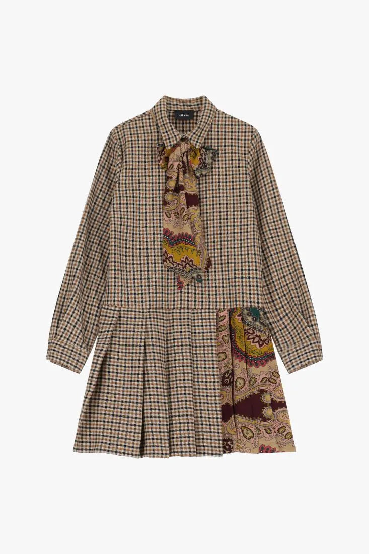 Vestido com gola clássica e estampa - Dixie