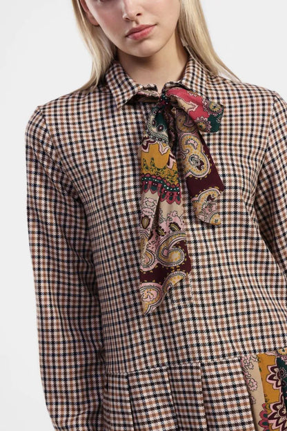 Vestido com gola clássica e estampa - Dixie