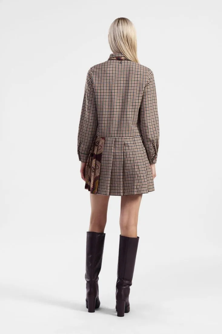 Vestido com gola clássica e estampa - Dixie