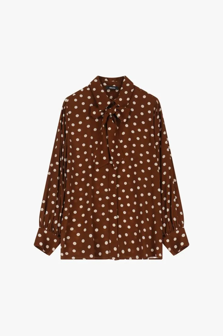 Camisa de bolinhas com laço - Dixie