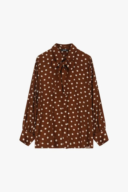 Camisa de bolinhas com laço - Dixie