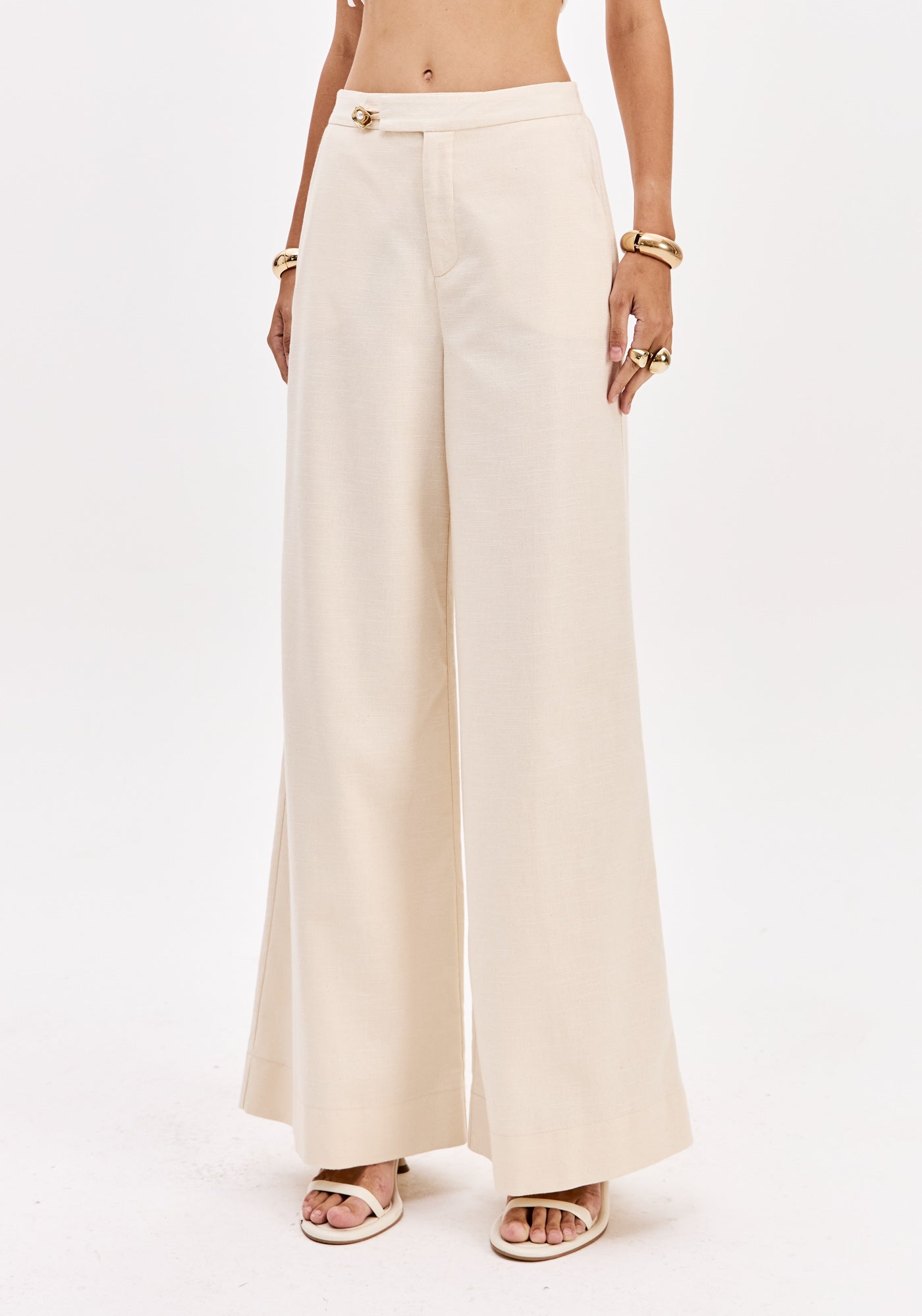 Calça wide leg cintura  alta - Lança perfume