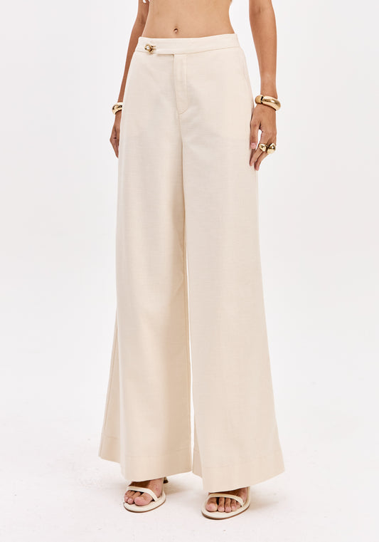 Calça wide leg cintura  alta - Lança perfume