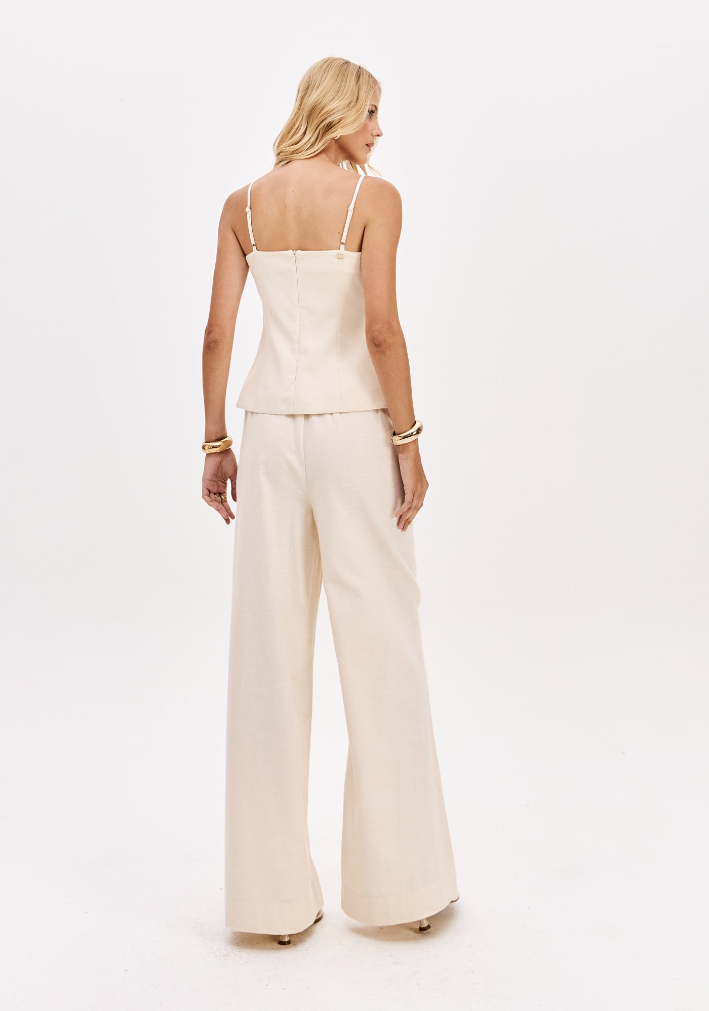 Calça wide leg cintura  alta - Lança perfume
