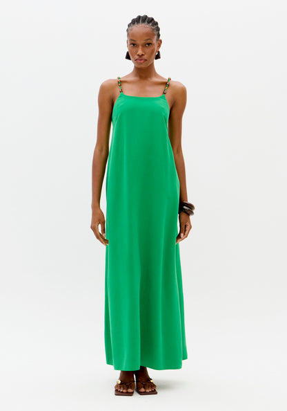 Vestido Maxi Verde Alças Finas - Lança Perfume
