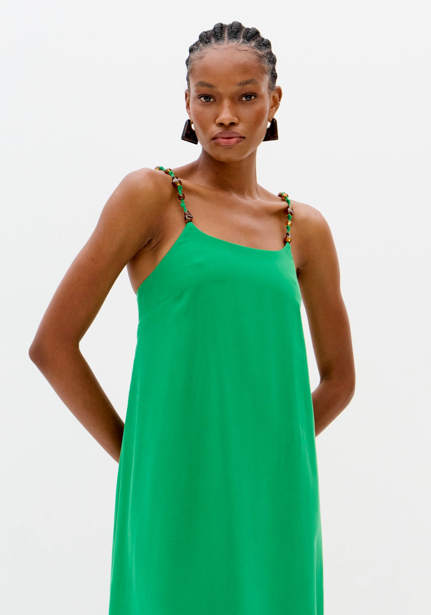 Vestido Maxi Verde Alças Finas - Lança Perfume
