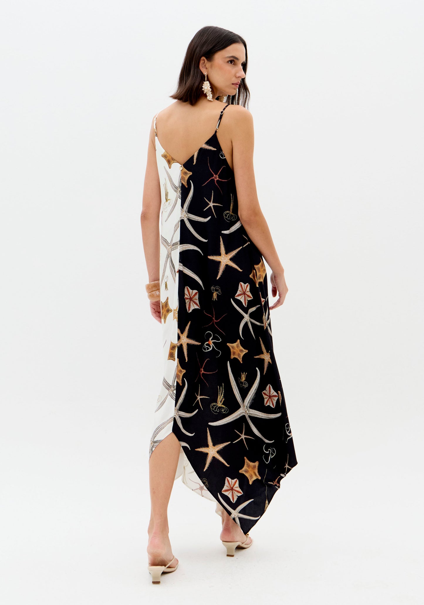 Vestido Midi Estampado Estrelas Bicolor - Lança Perfume