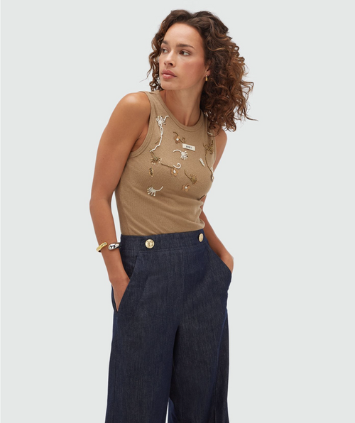 Calix top Khaki Melange - Josh V