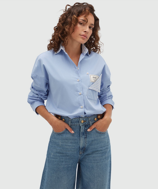 Romulo blouse oversize Mid blue - Josh V