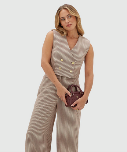 Jorja gilet Burgundy stripe - Josh V