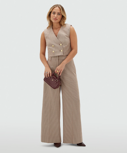 Jorja gilet Burgundy stripe - Josh V
