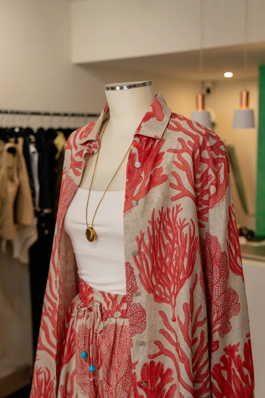 Conjunto camisa e calções Coral- Lança Perfume