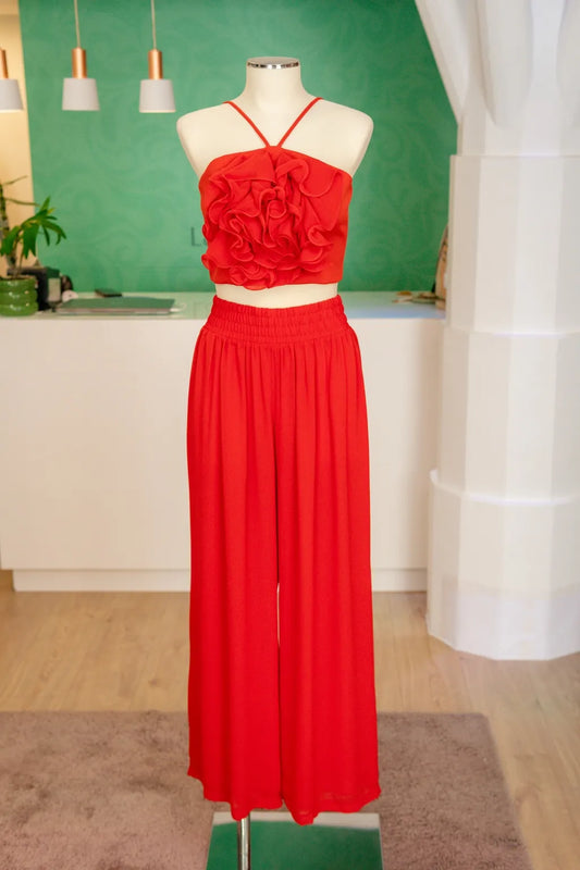 Conjunto Top Flowers + Calça fluida - Lança Perfume