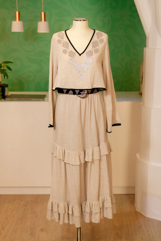 Conjunto Top  & Saia Longa + Cinto - Lança Perfume