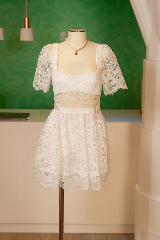 Vestido curto renda - Imperial