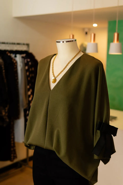 Camisola laço oversized verde militar - Dixie