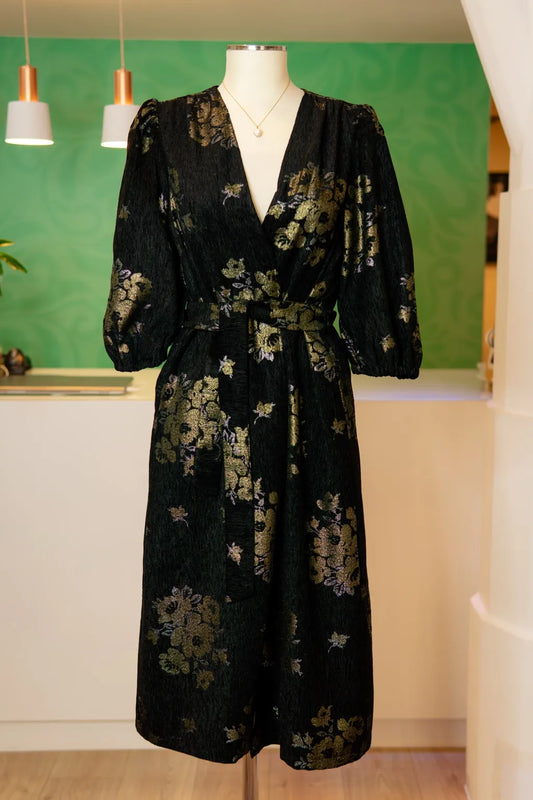 Duster kimono Preto/ Dourado - Tpeople