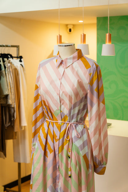 Vestido camiseiro riscas - Dixie