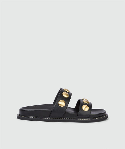 Image 3: Sandalen met studs in de kleur Black, zonder model, weergegeven op een lichtgrijze achtergrond