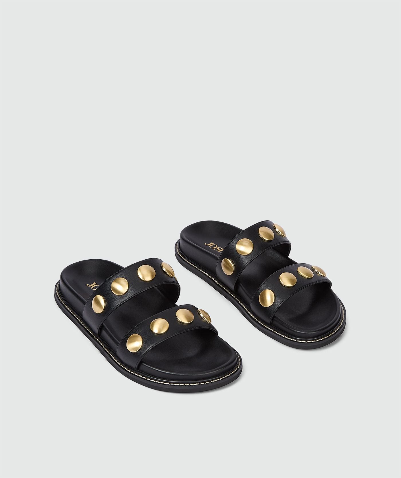 Image 5: Sandalen met studs in de kleur Black, zonder model, weergegeven op een lichtgrijze achtergrond