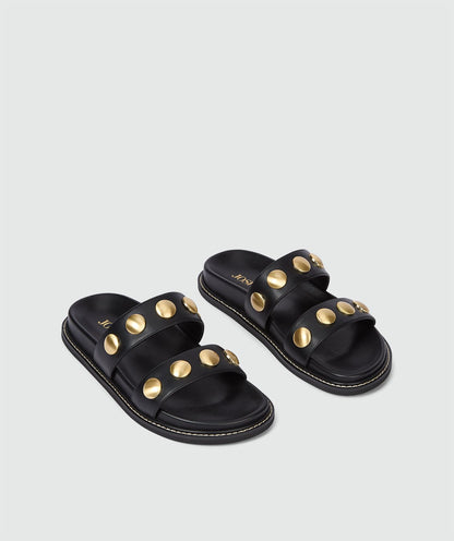 Image 5: Sandalen met studs in de kleur Black, zonder model, weergegeven op een lichtgrijze achtergrond