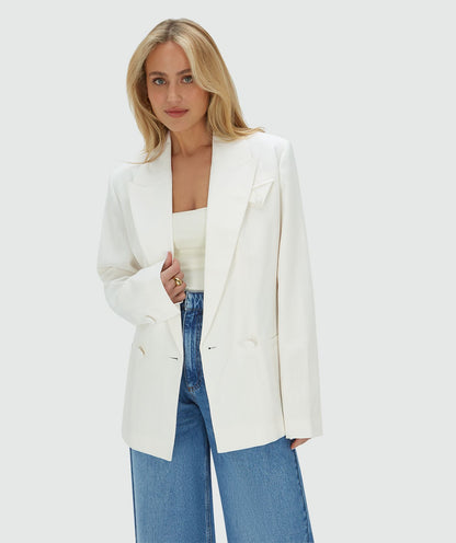 Image 4: Model draagt een Off White oversized blazer 