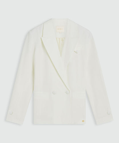 Image 8: Een Off White oversized blazer zonder model, weergegeven op een lichtgrijze achtergrond