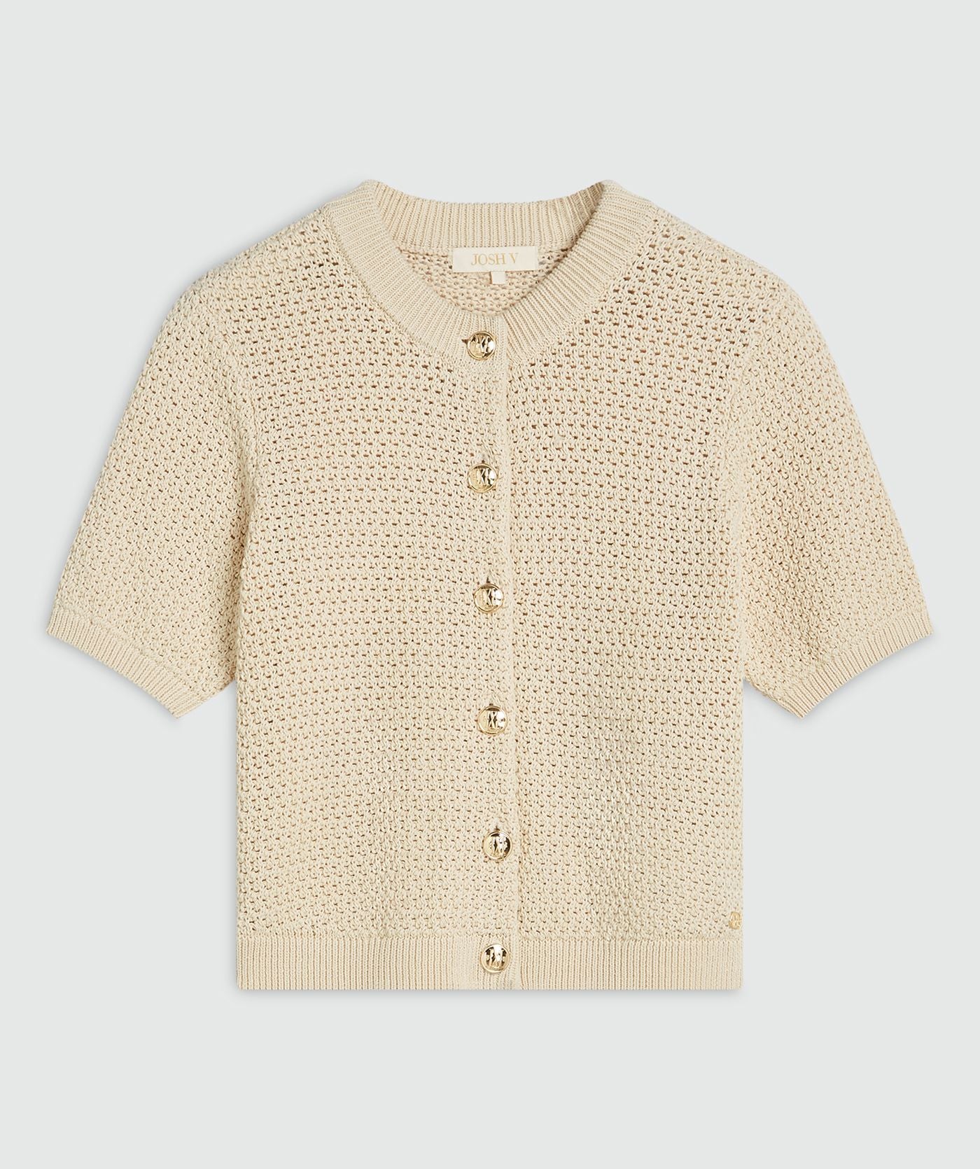 Image 20: Een ecrukleurig vest met een regular fit, weergegeven op een lichtgrijze achtergrond